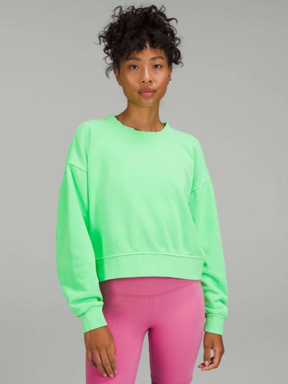 Lululemon Perfectly Oversized Cropped Crew- Green